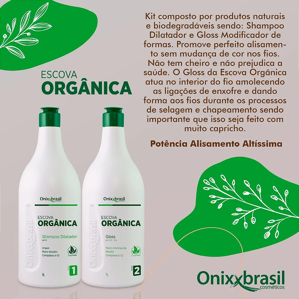 Ativo Escova Progressiva Orgânica 1L Onixx Brasil Sem Formol -  Kicosmeticos.com