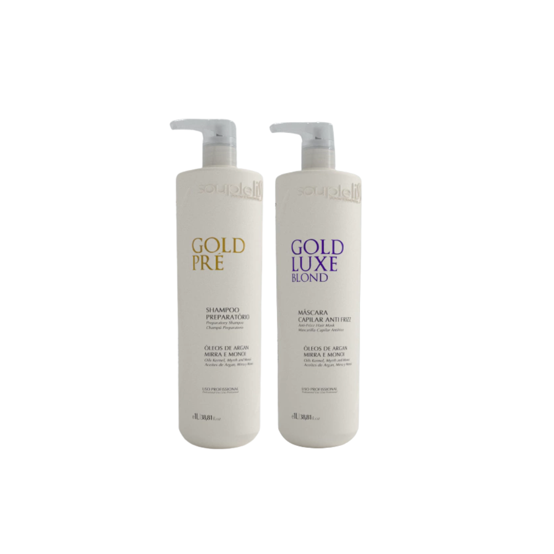 Kit Gold Luxe Blond 1lt Soupleliss Profissional